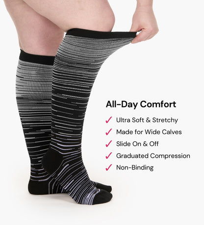 Everstride™ Advanced Wide Compression Socks For Pain Relief (Stripes)