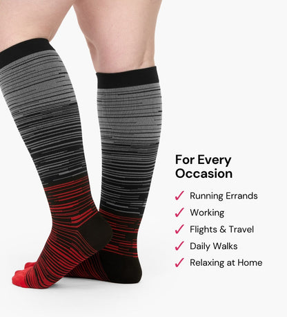 Everstride™ Advanced Wide Compression Socks For Pain Relief (Stripes)